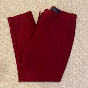 GAP “Slim Crop” CRANBERRY color slacks.